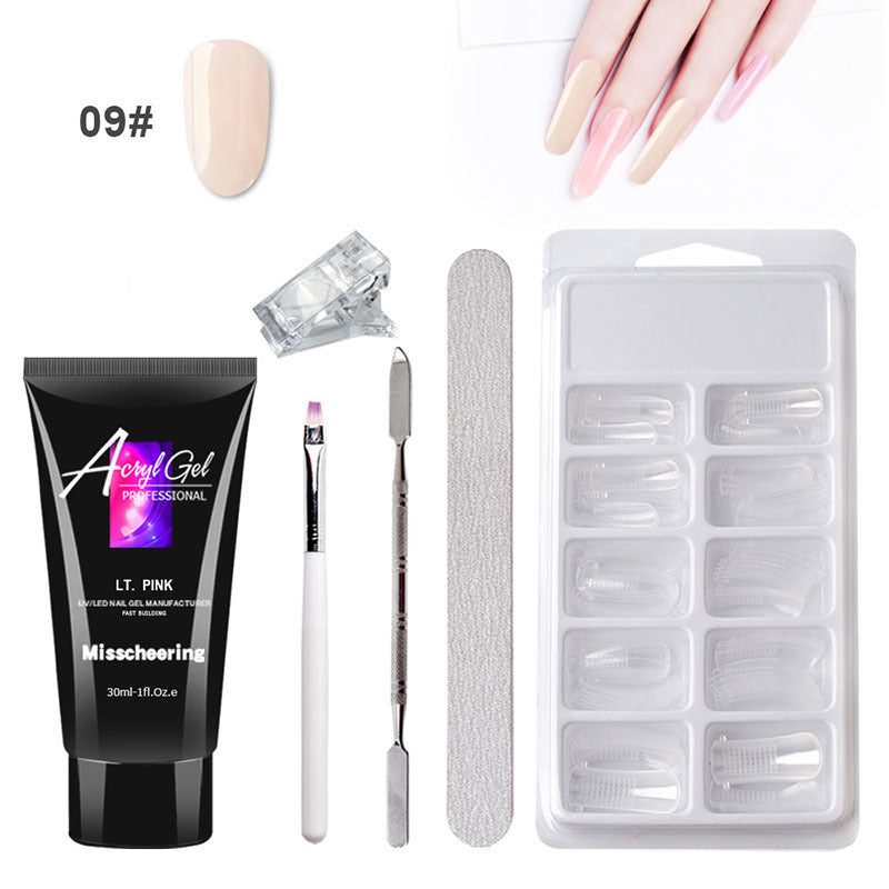 Painless Gel Nail Extension Set – Crystal Gel Sans Support en Papier