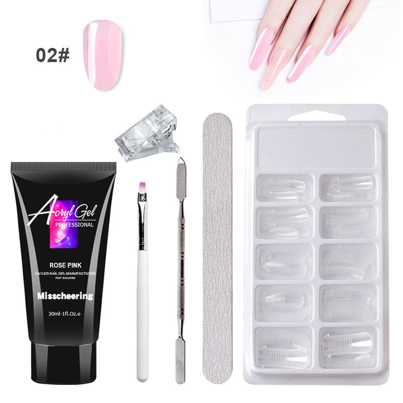 Painless Gel Nail Extension Set – Crystal Gel Sans Support en Papier