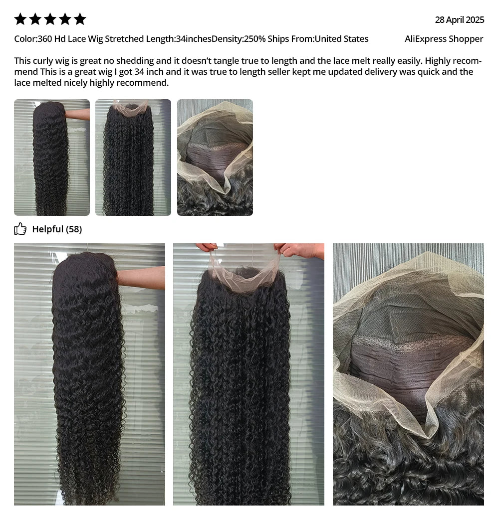 Deep Wave Lace Frontal Wig Brazilian 36 Inch 13x4 360 Water Curly Lace Front Human Hair Wigs For Women