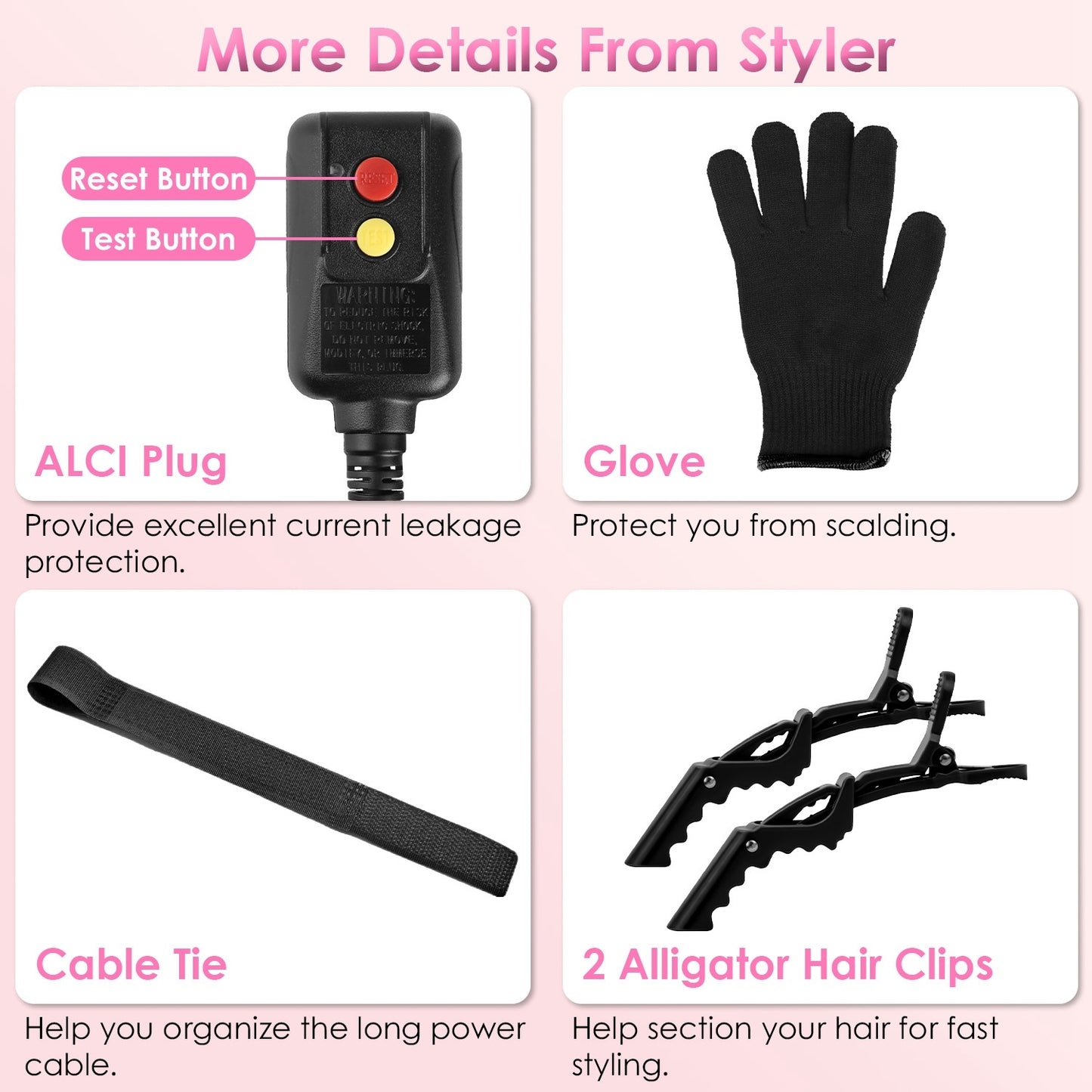 1Pc 5-en-1 Hot Air Styler – Brosse Séchante, Lissante et Bouclante pour Cheveux