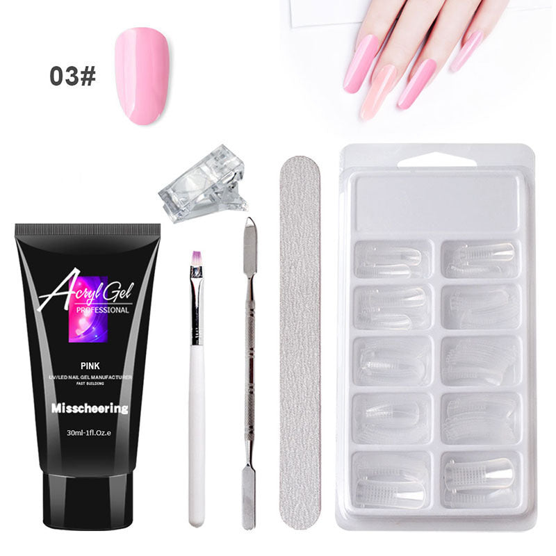 Painless Gel Nail Extension Set – Crystal Gel Sans Support en Papier