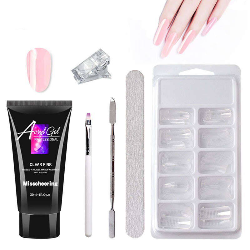 Painless Gel Nail Extension Set – Crystal Gel Sans Support en Papier