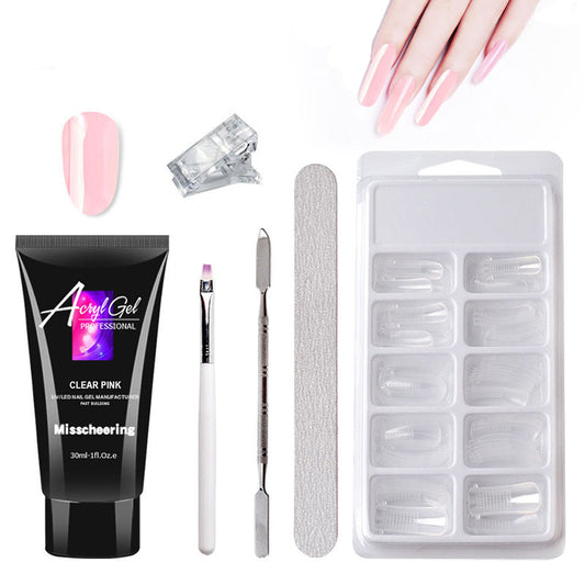 Painless Gel Nail Extension Set – Crystal Gel Sans Support en Papier