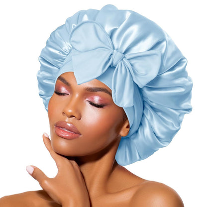 Bonnet en Satin Double Couche – Nuit & Cheveux Bouclés