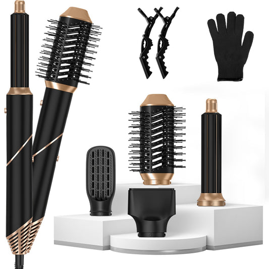 1Pc 5-en-1 Hot Air Styler – Brosse Séchante, Lissante et Bouclante pour Cheveux