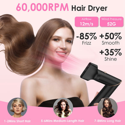 1Pc 5-en-1 Hot Air Styler – Brosse Séchante, Lissante et Bouclante pour Cheveux