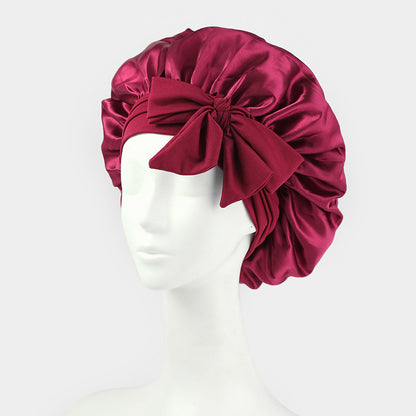 Bonnet en Satin Double Couche – Nuit & Cheveux Bouclés