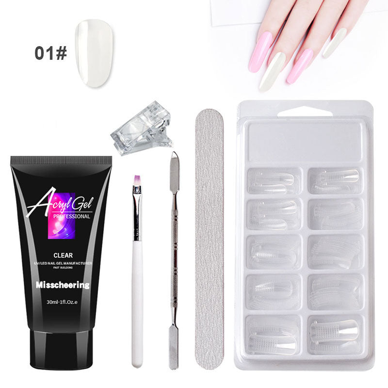 Painless Gel Nail Extension Set – Crystal Gel Sans Support en Papier