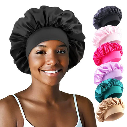 3PCS/LOT Men Silky Durag Long Tail Pirate Hat Headband Turban Dome Wave Cap Unisex Wig Cap Elastic Band Satin Bonnet