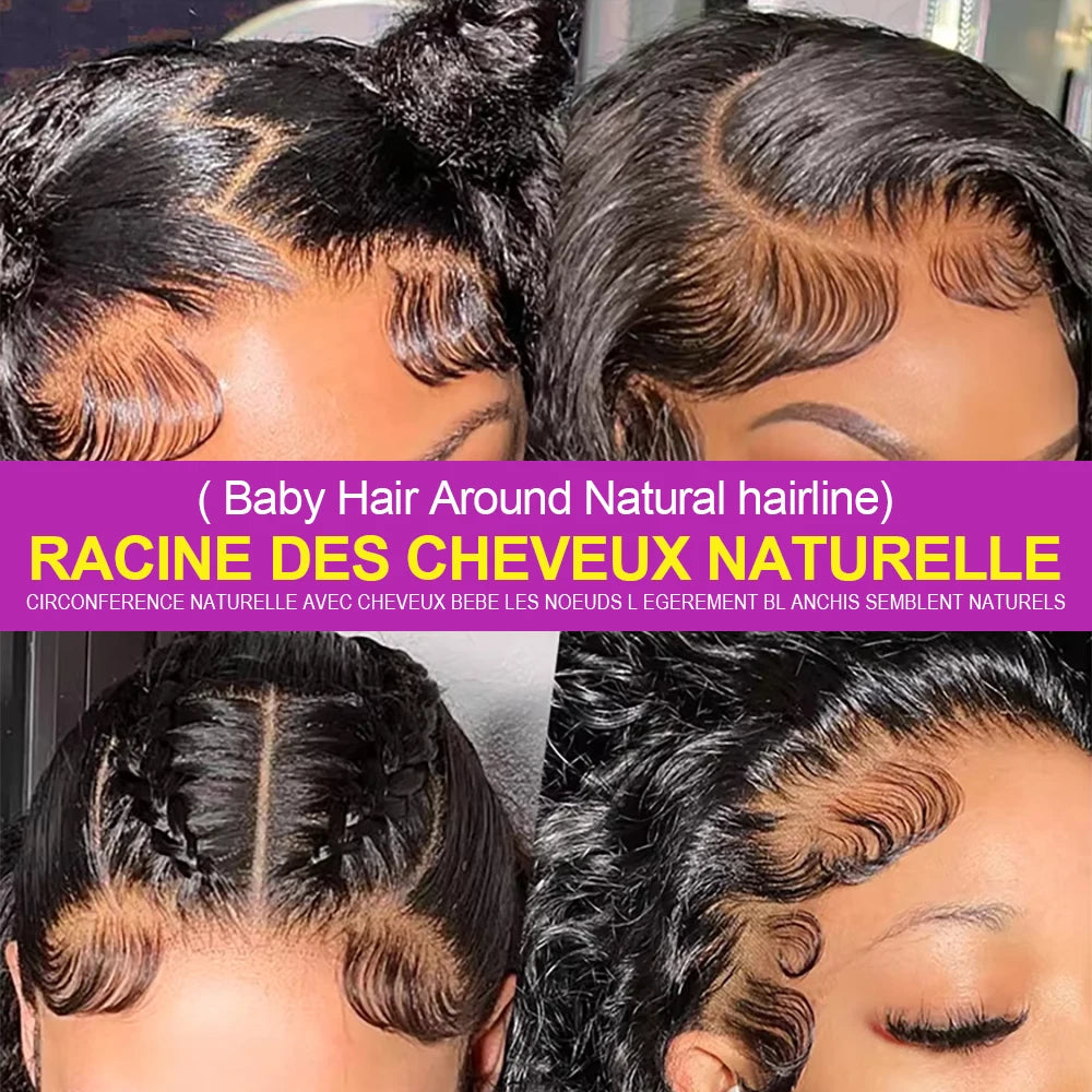Deep Wave Lace Frontal Wig Brazilian 36 Inch 13x4 360 Water Curly Lace Front Human Hair Wigs For Women