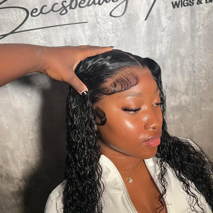 Deep Wave Lace Frontal Wig Brazilian 36 Inch 13x4 360 Water Curly Lace Front Human Hair Wigs For Women