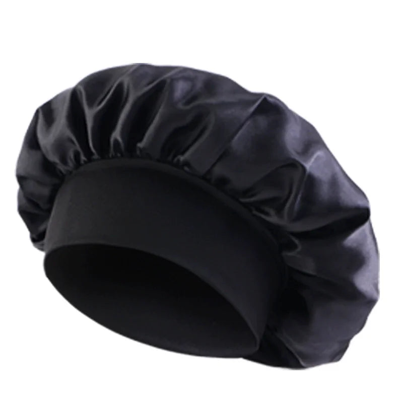 3PCS/LOT Men Silky Durag Long Tail Pirate Hat Headband Turban Dome Wave Cap Unisex Wig Cap Elastic Band Satin Bonnet