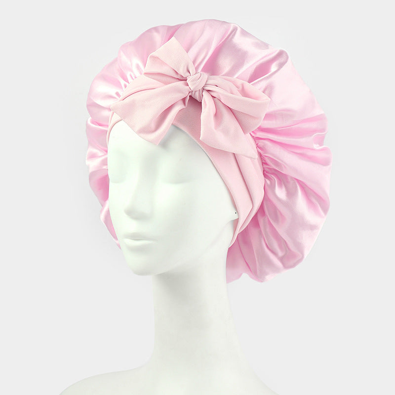 Bonnet en Satin Double Couche – Nuit & Cheveux Bouclés